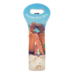 Custom Photo Wine Bag with Your Photos and Text