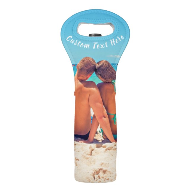 Custom Photo Wine Bag with Your Photos and Text (Front)