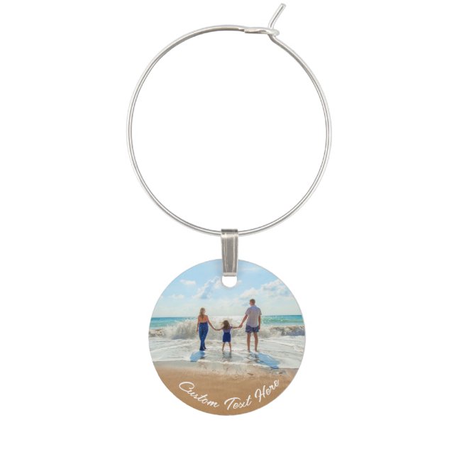 Custom Photo Wine Charm with Your Photos and Text (First Charm)