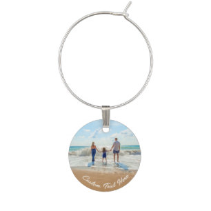 Custom Photo Wine Charms with Your Photos and Text