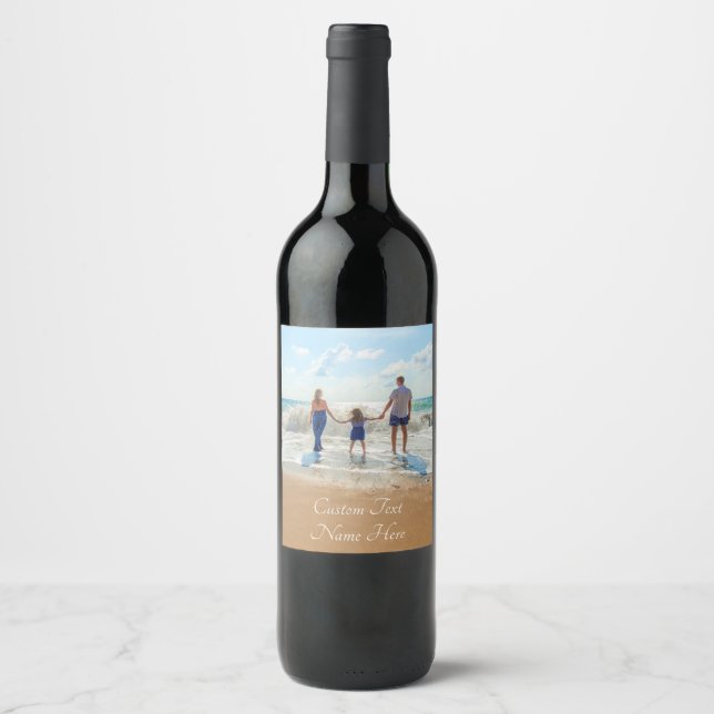 Custom Photo Wine Label with Your Photos and Text (Front)