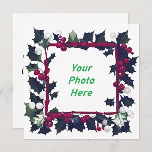 Custom Photo Winter Holiday Secular Greeting Card