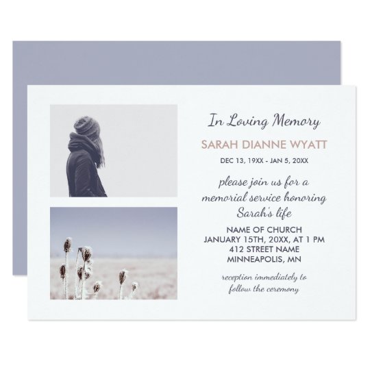 Memorial Service Announcement Invitation