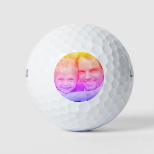 Custom photo with colorful filter golf balls
