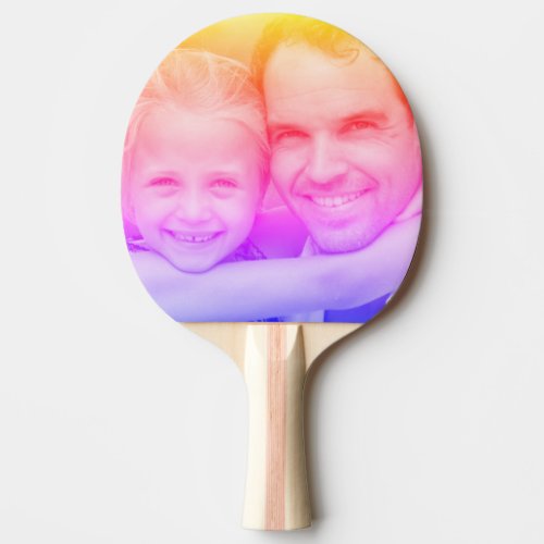 Custom photo with colorful filter ping pong paddle