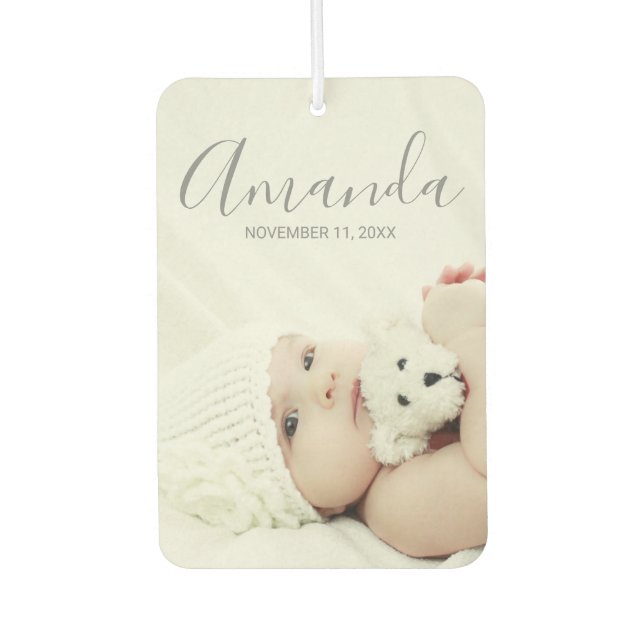 Custom Photo with Custom Name and Text Air Freshener (Front)