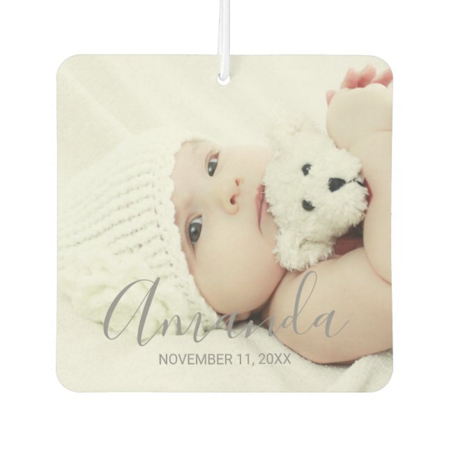 Custom Photo with Custom Name and Text Air Freshener (Front)