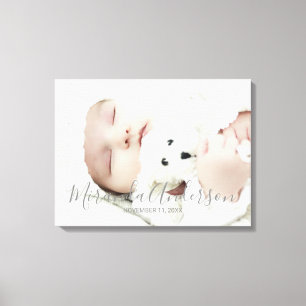 Custom Photo with Custom Name and Text Canvas Print