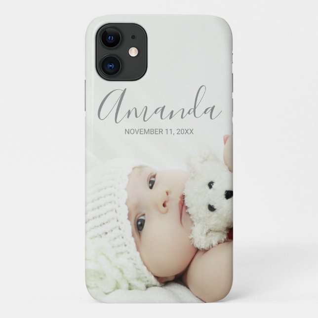 Custom Photo with Custom Name and Text Case-Mate iPhone Case (Back)