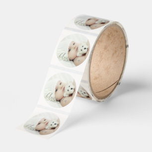 Custom Photo with Custom Name and Text Classic Round Sticker