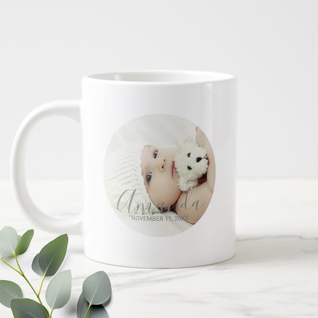 Custom Photo with Custom Name and Text Giant Coffee Mug (Creator Uploaded)