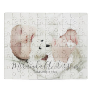 Custom Photo with Custom Name and Text Jigsaw Puzzle