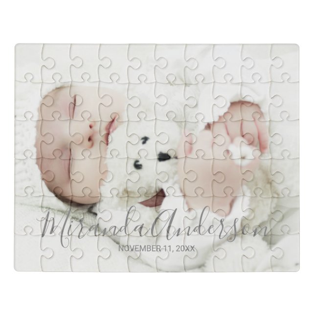 Custom Photo with Custom Name and Text Jigsaw Puzzle (Puzzle Horizontal)