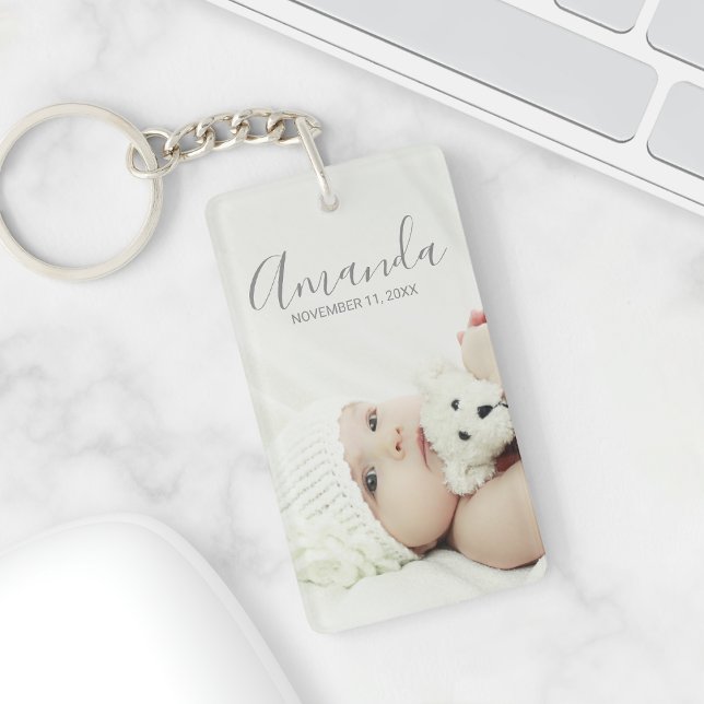 Custom Photo with Custom Name and Text Keychain (Creator Uploaded)