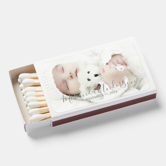 Custom Photo with Custom Name and Text Matchboxes (Front Open)
