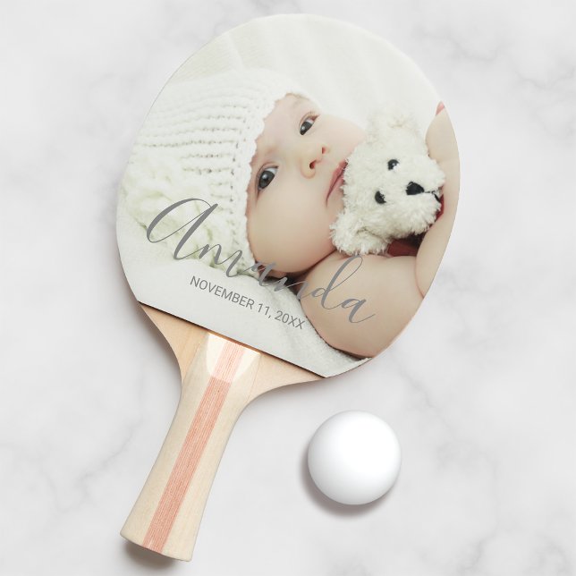 Custom Photo with Custom Name and Text Ping Pong Paddle (Creator Uploaded)