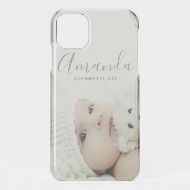 Custom Photo with Custom Name and Text Uncommon iPhone Case (Back)