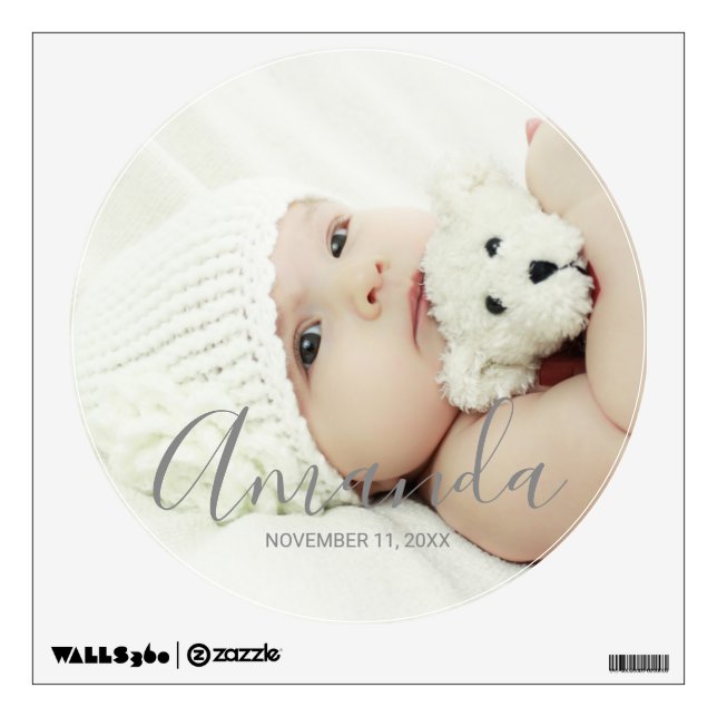 Custom Photo with Custom Name and Text Wall Decal (Front)