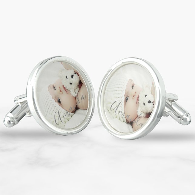 Custom Photo with Custom Name Cufflinks (Creator Uploaded)