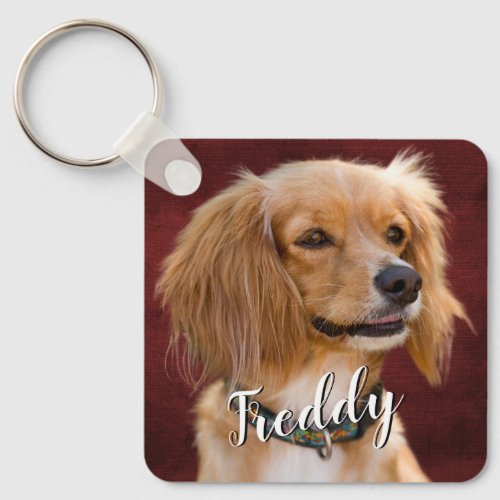 Custom Photo With Dog Quote 2 sided Keychain