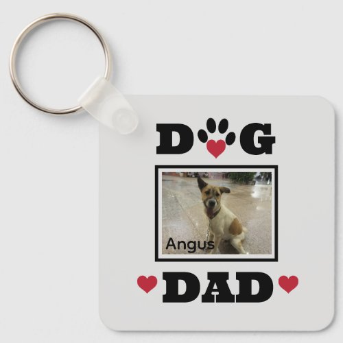 Custom Photo With Dogs Name Dog Dad Dog Lovers Keychain