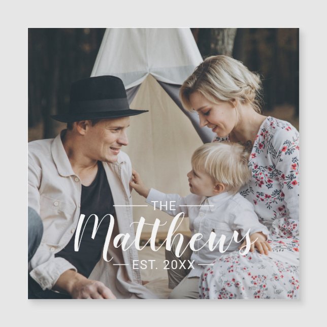 Custom photo with family name and established year (Front)