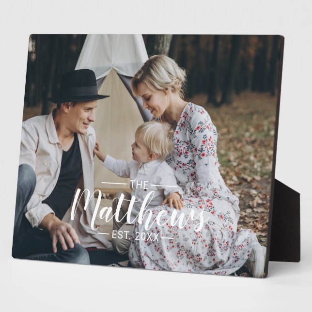 Custom photo with family name and established year plaque (Side)