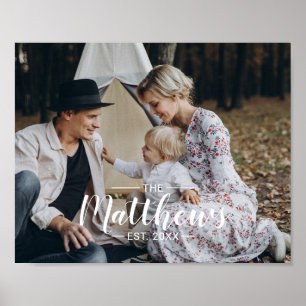 Custom photo with family name and established year poster