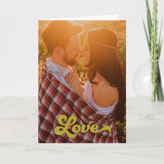 Custom Photo with Gold Love Card (Front)