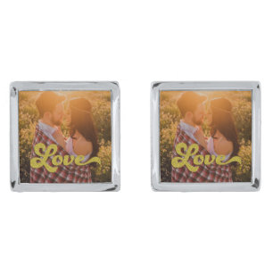 Custom Photo with Gold Love Cufflinks