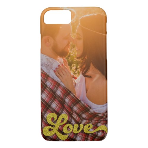 Custom Photo with Gold Love Overlay iPhone 87 Case