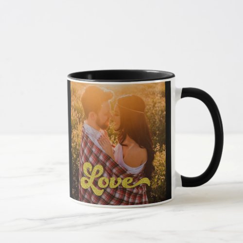 Custom Photo with Gold Love Overlay Mug