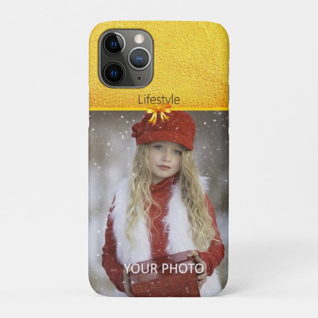 Custom Photo with Golden Accent Case-Mate iPhone Case (Back)