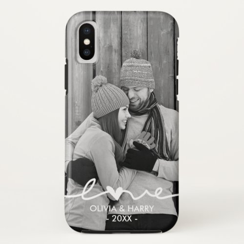 Custom Photo with Love Script iPhone X Case