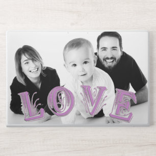 Custom Photo with LOVE Typography Overlay HP Laptop Skin