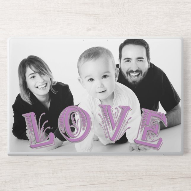 Custom Photo with LOVE Typography Overlay HP Laptop Skin (Front)