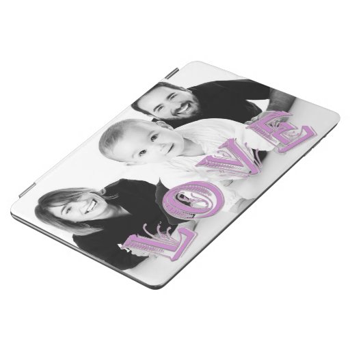 Custom Photo with LOVE Typography Overlay iPad Air Cover