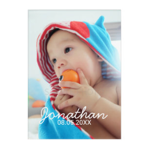 Custom Photo with Name and Date Acrylic Print