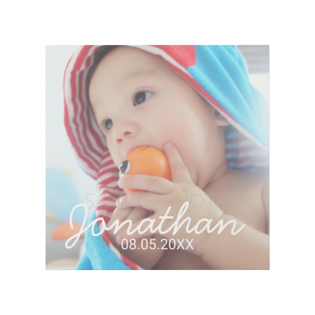 Custom Photo with Name and Date Gallery Wrap (Front)