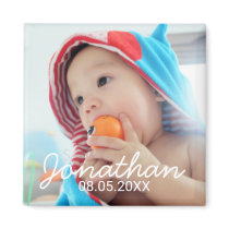 Custom Photo with Name and Date Magnet Custom Photo with Name and Date Magnet