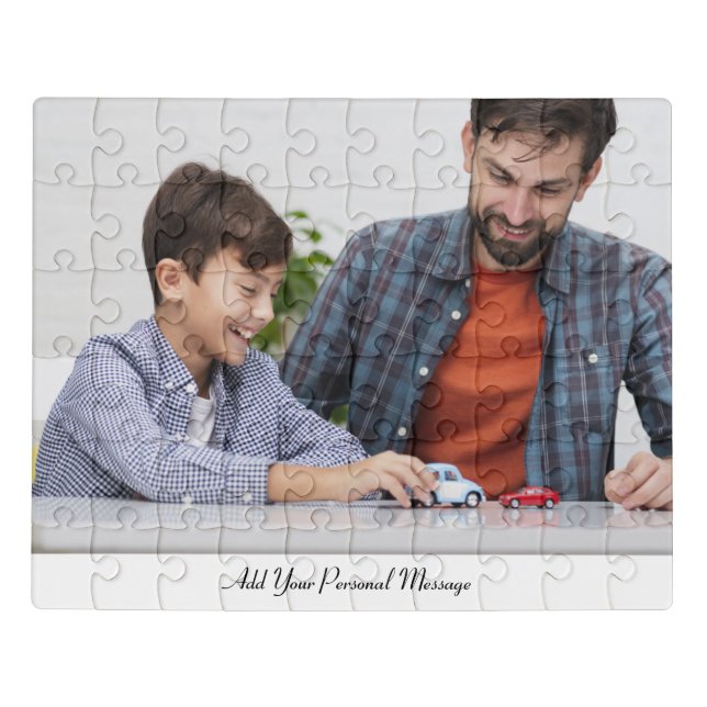 Custom Photo With Personalized Text Jigsaw Puzzle (Puzzle Horizontal)