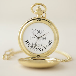 Custom Photo with Personalized text Pocket Watch