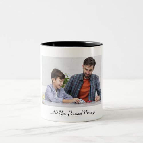 Custom Photo With Personalized Text Two_Tone Coffee Mug