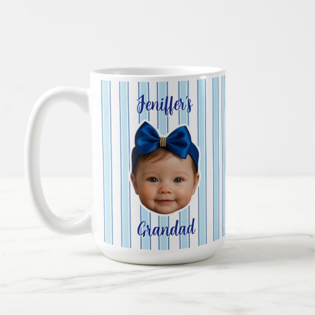 Custom Photo With Stripes Pattern Mug For Dad (Left)