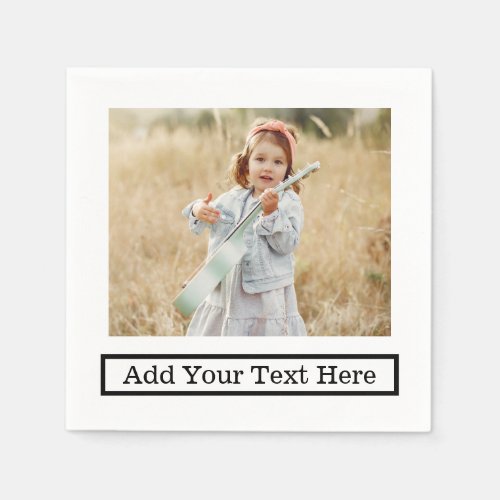 Custom Photo With Text Napkins