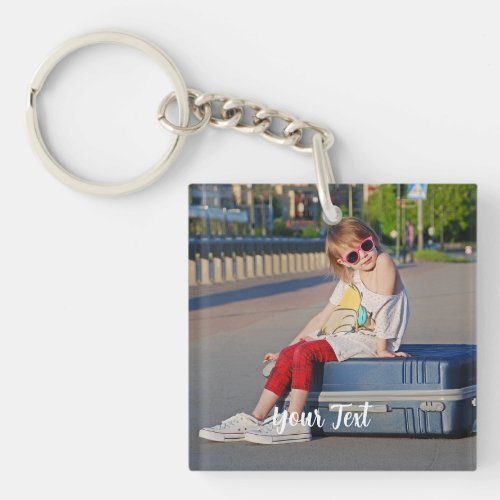 Custom Photo with Text Personalized Keychain