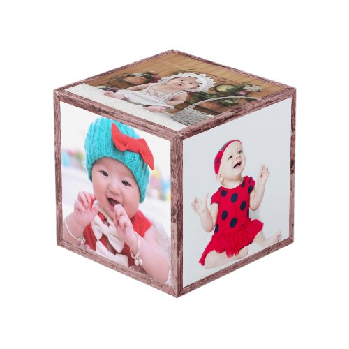 Custom Photo with wooden Frame 4 Photo Cube