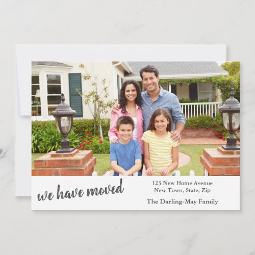 Custom Photo with Your Family Name and New Address Announcement