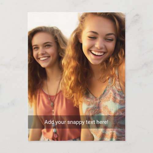 Custom Photo with Your Own Snap Chat Meme Postcard