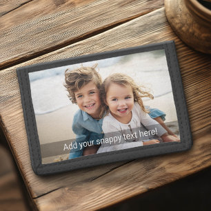 Custom Photo with Your Own Snap Chat Meme Tri-fold Wallet